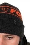 Fox Collection Beanie Hat Black & Orange  3