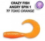 Crazy Fish Angry Spin 2.5см. Силиконова примамка 77 Toxic orange