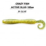 Crazy Fish ACTIVE SLUG 10см. Силиконова примамка 01 Olive