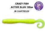 Crazy Fish ACTIVE SLUG 10см. Силиконова примамка 06 Chartreuse