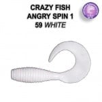 Crazy Fish Angry Spin 2.5см. Силиконова примамка 59 White
