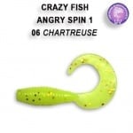 Crazy Fish Angry Spin 2.5см. Силиконова примамка 06 Chartreuse