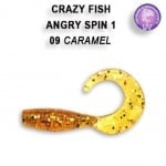 Crazy Fish Angry Spin 2.5см. Силиконова примамка 09 Caramel