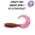 Crazy Fish Angry Spin 2.5см. Силиконова примамка 12 Ultraviolet