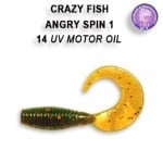 Crazy Fish Angry Spin 2.5см. Силиконова примамка 14 UV Motor Oil