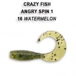Crazy Fish Angry Spin 2.5см. Силиконова примамка 16 Watermelon