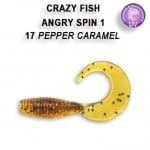 Crazy Fish Angry Spin 2.5см. Силиконова примамка 17 Pepper Caramel