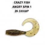 Crazy Fish Angry Spin 2.5см. Силиконова примамка 26 Swamp