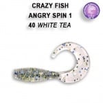 Crazy Fish Angry Spin 2.5см. Силиконова примамка 40 White Tea