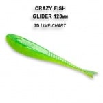 Crazy Fish GLIDER 12см FLOATING Силиконова примамка 07D Lime-Chart