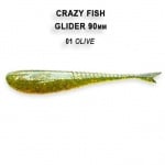 Crazy Fish GLIDER 9см Силиконова примамка 01 Olive