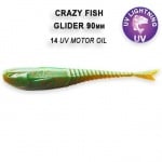 Crazy Fish GLIDER 9см Силиконова примамка 14 UV Motor Oil