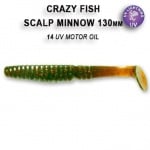 Crazy fish SCALP MINNOW 13см Силиконова примамка 14 UV Motor Oil