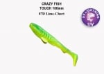 Crazy fish TOUGH 10см Силиконова примамка 07D Lime-Chart