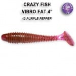 Crazy fish VIBRO FAT 10см Силиконова примамка 13 Purple Pepper