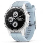 Garmin Fēnix® 5S Plus Мултиспорт GPS смарт часовник Бял с Seafoam каишка