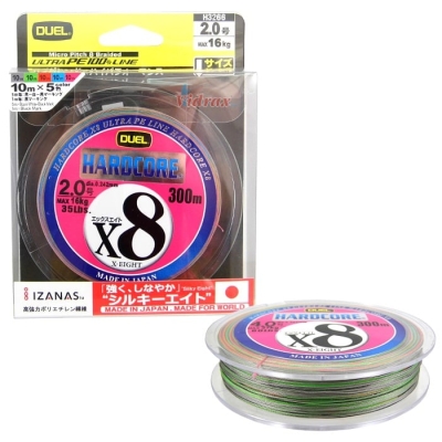 DUEL Hardcore X8 Multi Color 300m. Плетено влакно